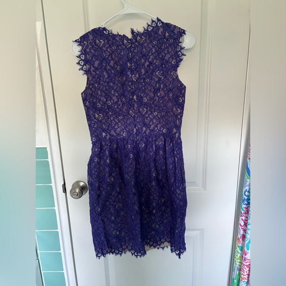 Shoshanna Lace Sierra Purple Dress Size 4 - Picture 2 of 6